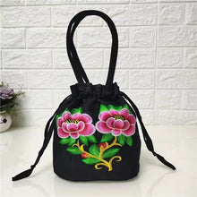 Load image into Gallery viewer, Ethnic style embroidered bag, embroidered canvas bag, mobile phone change, drawstring small bag, women&#39;s bucket bag