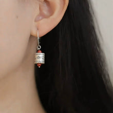 Load image into Gallery viewer, Talisman Bucket Beads 925 Silver Earrings New Tibetan Retro Old Elegant Ethnic Style Festive and Safe Versatile Earrings