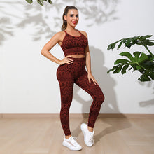 Load image into Gallery viewer, Python Pattern Sports Suit Women&#39;s Double Shoulder Straps Beautiful Back Yoga Clothes Sports Wind Yoga Suit