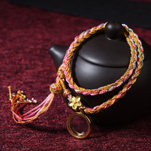 Load image into Gallery viewer, Tibetan Ethnic Style Hand-painted Zakiram Female Thangka Gawu Box Single Loop Bracelet Hand Woven Double Loop Bracelet