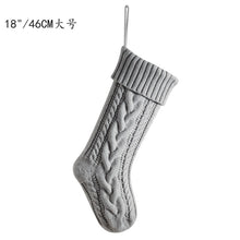 Load image into Gallery viewer, Knitted Christmas gift bag Decorative stockings Christmas stockings Hanging piece Color matching enlarged stagger Fried Dough Twists large capacity gift bag