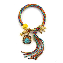 Load image into Gallery viewer, Tibetan Thangka Hand Rope Hand Rubbing Cotton Rope Woven Bracelet Five-way God of Wealth Eye Zakiram Green Tara Wenzhu Thangka