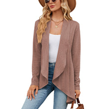 Load image into Gallery viewer, Autumn and Winter New Long sleeved Solid Color Loose Cardigan Top Women&#39;s Knitted Coat