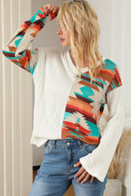 Load image into Gallery viewer, New Knitted T-shirts for Women Splicing Sweaters and Printing Short-sleeved Women.