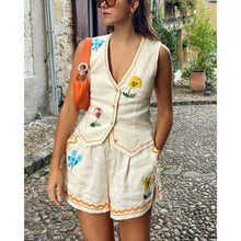 Load image into Gallery viewer, Spring and Summer New Sleeveless Printed Vest Set INS Casual Loose Vacation Two-Piece Set