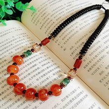 Load image into Gallery viewer, Classic Tibetan Red Blood Beeswax Old Wax Cake Necklace Abacus Bead Collarbone Chain Men&#39;s and Women&#39;s Ethnic Style Retro Neck Jewelry
