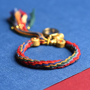 Handmade Woven Tibetan Style Reincarnation Knot Bracelet, Artistic Bracelet, Ethnic Style, Original Year, Red Bracelet