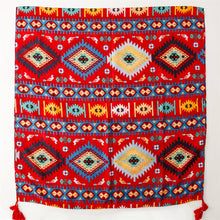 Load image into Gallery viewer, Retro Ethnic Style Red Geometric Bohemian Sunscreen Shawl Cotton Hemp Hand Scarf