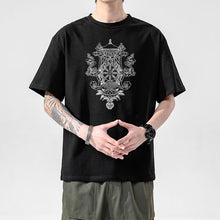 Load image into Gallery viewer, Tibetan Culture T-shirt, Tibetan Totem, Eight Auspicious Characters, Six True Words, Short Sleeved Tibetan Clothing, Yak Clothing