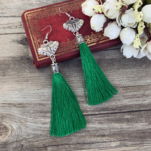 Load image into Gallery viewer, National Style Embroidered Tassel Earrings Retro Fashion Chime Earrings Ethnic Style Versatile Earrings