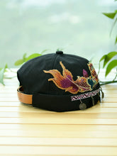 Load image into Gallery viewer, Ethnic Style Embroidery Fringed Hat Retro Personality Brimless Spring and Summer Yuppie Watermelon Hat Trendy Landlord Melon Fur Hat