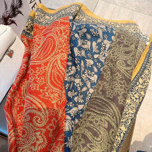 Load image into Gallery viewer, Paisley Red Cashew Bohemian Cotton and Linen Scarf Female Mori Versatile Sun Protection Warm Shawl Summer