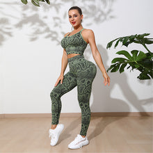 Load image into Gallery viewer, Python Pattern Sports Suit Women&#39;s Double Shoulder Straps Beautiful Back Yoga Clothes Sports Wind Yoga Suit