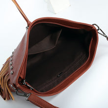 Load image into Gallery viewer, Rivet Soft Leather Trend Casual Rivet Tassel Bag Single Shoulder Diagonal Cross Women&#39;s Bag