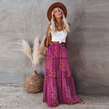 Load image into Gallery viewer, New Bohemian Style Skirt, Loose Fitting Casual High Waisted Long Skirt