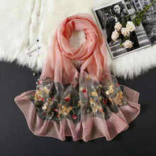 Load image into Gallery viewer, Ethnic Style Embroidered Plum Blossom Belt Spring Style Lightweight Scarf