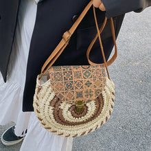 Load image into Gallery viewer, Summer Ethnic Style Woven Literature and Art Sen Series Bag for Women&#39;s Crossbody, Minority Grass Woven Large Capacity Round Cake Bag