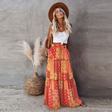 Load image into Gallery viewer, New Bohemian Style Skirt, Loose Fitting Casual High Waisted Long Skirt