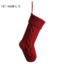 Load image into Gallery viewer, Knitted Christmas gift bag Decorative stockings Christmas stockings Hanging piece Color matching enlarged stagger Fried Dough Twists large capacity gift bag