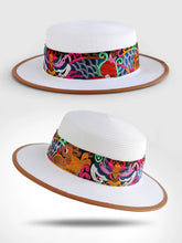 Load image into Gallery viewer, Straw Hat Retro Ethnic Style Embroidery Flower Beach Hat Spring and Summer Basin Hat