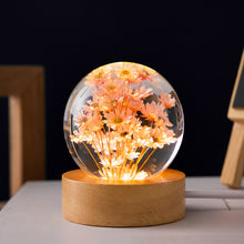 Load image into Gallery viewer, Dandelion Glowing Night Light Crystal Ball Eternal Flower Gift Wooden Birthday Gift for Girl