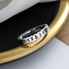 Load image into Gallery viewer, S925 Sterling Silver Hot Selling Heart Sutra Six Words Ring