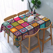 Load image into Gallery viewer, Rectangle Polyster Boho Tablecloth Mandala Bohemian Cycle Colorful Table Cloth Festival Holiday Party Tablecover Home Decoration