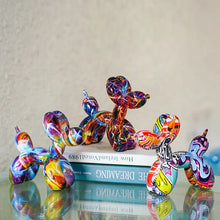 Load image into Gallery viewer, Resin Graffiti Balloon Dog Figurines for Interior Home Desktop Decoration Painting Colorful Art Animals Statue Crafts Decor Item