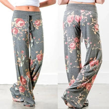 Load image into Gallery viewer, S-8XL Fashion Women Casual Loose Stretch Printing Long Wide Leg Yoga Pants Drawstring  Lounge Pants Pajama Pants