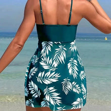 Load image into Gallery viewer, Summer Short Dress Split Swimsuit Women&#39;s Sexy Fashion High Waist Swimsuit Thickened Mesh Print Swimming Beach Wear