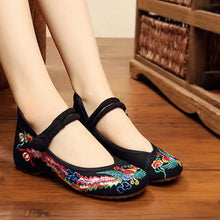 Load image into Gallery viewer, Women Retro High Quality Red Embroidery Ballet Shoes Lady Casual Sweet White Anti Skid Hemp Flat Shoes Zapatos Mujer E6184x