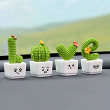 Load image into Gallery viewer, 1 Set Of 4, Resin Succulent Cactus Mini Green Plant Car Office Home Living Room Crafts