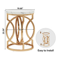 Load image into Gallery viewer, Tribesigns Modern Round End Table with Thick Wood Top, 20“ Side Table Cocktail Table with Unique O-Shaped Base