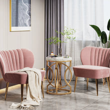 Load image into Gallery viewer, Tribesigns Modern Round End Table with Thick Wood Top, 20“ Side Table Cocktail Table with Unique O-Shaped Base