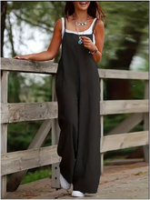 Load image into Gallery viewer, Women&#39;s Sleeveless Jumpsuit with Suspender Loose Casual Pocket Monochromatic Summer