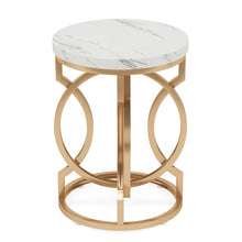 Load image into Gallery viewer, Tribesigns Modern Round End Table with Thick Wood Top, 20“ Side Table Cocktail Table with Unique O-Shaped Base