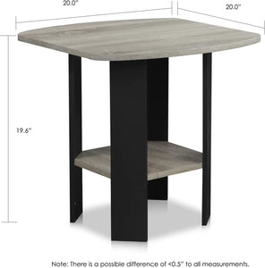 Simple Design End Table, 2-Pa, French Oak Grey/Bla