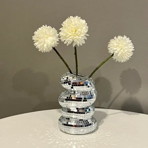 Mosaic Plastic Spiral Vase Creative Flower Arrangement Container Living Room Decoration