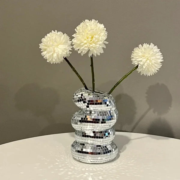 Mosaic Plastic Spiral Vase Creative Flower Arrangement Container Living Room Decoration