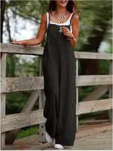 Load image into Gallery viewer, Women&#39;s Sleeveless Jumpsuit with Suspender Loose Casual Pocket Monochromatic Summer