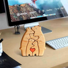 Load image into Gallery viewer, Handcrafted Wooden Bear Family Puzzle - Personalized Keepsake