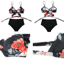 Load image into Gallery viewer, High Waist  Sexy Bikini Set 2024  Biquini Swimwear Women Two Pieces Swimsuit Floral Beachwear V-Neck Bathing Suits Female
