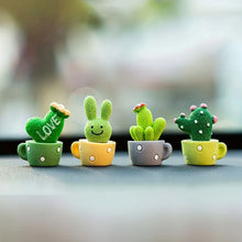 Load image into Gallery viewer, 1 Set Of 4, Resin Succulent Cactus Mini Green Plant Car Office Home Living Room Crafts
