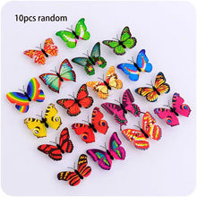 Load image into Gallery viewer, 10pcs 3D LED Butterfly Decoration Night Light Sticker Single and Double Wall Light for Garden Backyard Lawn Party Festive Party