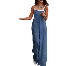 Load image into Gallery viewer, Women&#39;s Sleeveless Jumpsuit with Suspender Loose Casual Pocket Monochromatic Summer