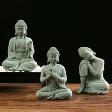 Load image into Gallery viewer, Garden Buddha Stone Statue Mini Buddhist Monks Buddha Sculpture Ornaments Household Craft Ornament for Office Garden Decor