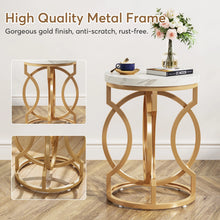 Load image into Gallery viewer, Tribesigns Modern Round End Table with Thick Wood Top, 20“ Side Table Cocktail Table with Unique O-Shaped Base