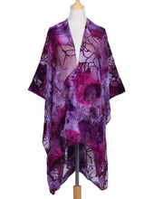 Load image into Gallery viewer, WeHello Bohemian burnt plush kimono Women&#39;s long Purple Tassel Beach Cover-up  Holiday Casual Cardigan Shawl JYPF-20