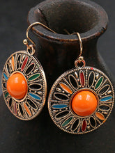 Load image into Gallery viewer, 2pcs retro Bohemian style circular geometric women&#39;s earrings for vacation and personalized female accessories