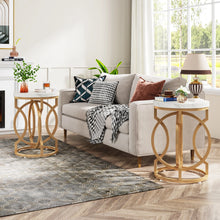 Load image into Gallery viewer, Tribesigns Modern Round End Table with Thick Wood Top, 20“ Side Table Cocktail Table with Unique O-Shaped Base
